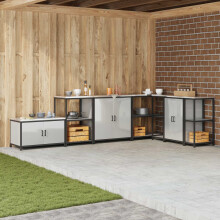 Berkfield Kitchen Storage with Shelf Silver 90 x 50 x 92 cm Steel