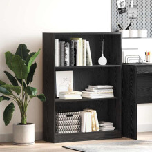 Berkfield Bookshelf Black Oak 80 x 24 x 109 cm Engineered Wood
