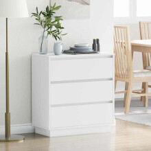 Berkfield Bedside Cabinet White 71 x 34.5 x 75 cm Engineered wood