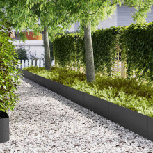Berkfield Lawn Edging 10 pcs Black 100 x 0.05 x 30 cm Cold Rolled Steel