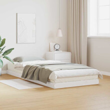Berkfield Floor Bed Frame White 80 x 220 cm Solid Pine Wood
