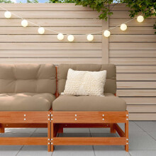 Berkfield Garden Middle Sofa Solid Pine Wood Wax Brown 62 x 62 x 70.5 cm