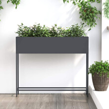Berkfield Raised Garden Planter Anthracite 100 x 26 x 82 cm Steel