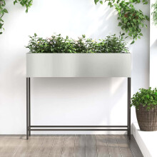 Berkfield Raised Garden Planter Silver 100 x 26 x 82 cm Galvanised Steel