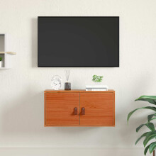 Berkfield Wall Cabinet Wax Brown 60 x 30 x 30 cm Solid Pine Wood