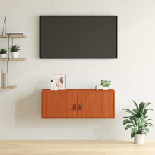 Berkfield Wall Cabinet Wax Brown 80 x 30 x 30 cm Solid Pine Wood