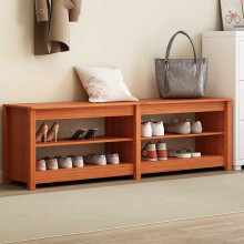 Berkfield Shoe Bench with Shelf with Storage Wax Brown 160 x 36.5 x 50 cm