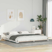 Berkfield Bed Frame White 200 x 220 cm Solid Pine Wood