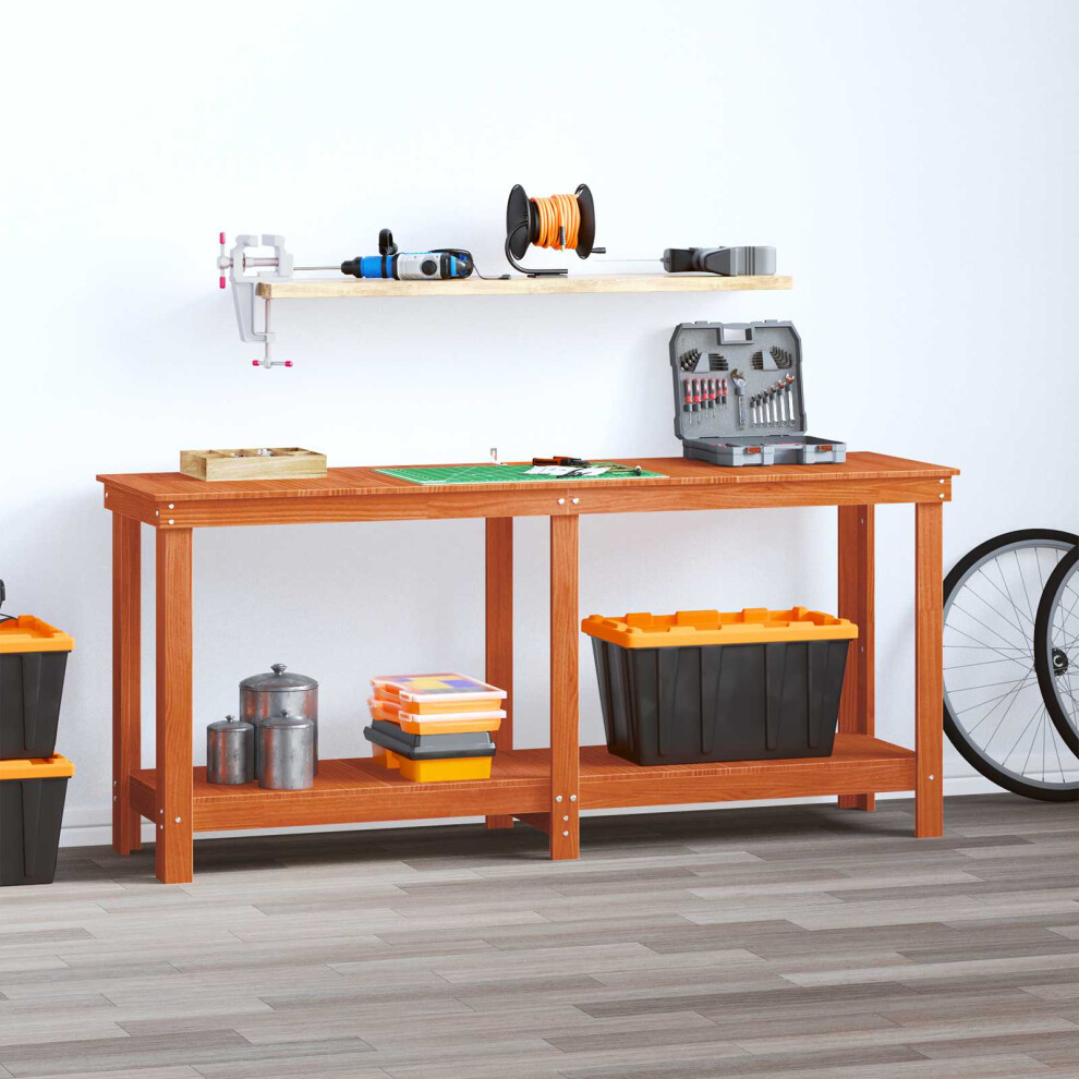 Berkfield Work Bench Wax Brown 180 X 50 X 80 Cm Solid Pine Wood 5412764937082