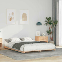 Berkfield Bed Frame Brown 140 x 220 cm Solid Pine Wood