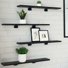 Berkfield Bookshelf Board 4 pcs Black 60 x 10 x 1.5 cm Engineered Wood