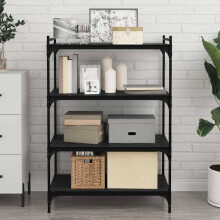 Berkfield Bookshelf Board 4 pcs Black 80 x 40 x 1.5 cm Engineered Wood