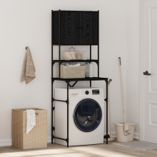 Berkfield Washing Machine Cabinet Black 0ak 68 x 48.5 x 194 cm