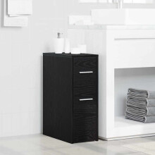 Berkfield Bathroom Furniture Set Wall-mounted Black Oak 22 x 44 x 61.5 cm