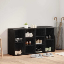 Berkfield Shoe Bench Black Oak 103 x 30 x 54.5 cm Engineered Wood
