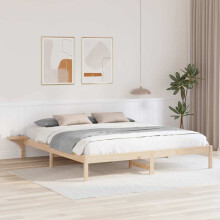 Berkfield Bed Frame Natural 180 x 200 cm Solid Pine Wood