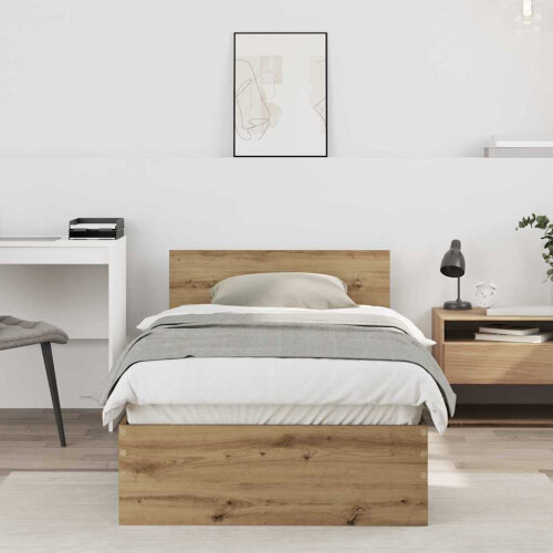 Berkfield Bed Frame Artisan Oak 90 x 200 cm Engineered Wood