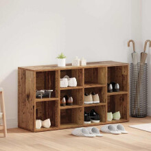 Berkfield Shoe Bench Old Wood 103 x 30 x 54.5 cm Engineered Wood