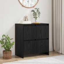Berkfield Sideboard Black Oak 70 x 41 x 75 cm Engineered Wood