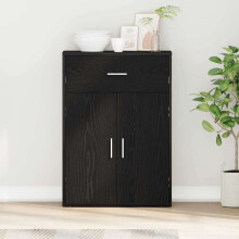 Berkfield Sideboard with Drawer Black Oak 60 x 30 x 84 cm Engineered Wood