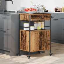 Berkfield Kitchen Trolley Old Wood 56 x 43 x 89.5 cm Engineered Wood