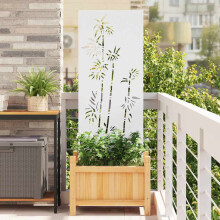Berkfield Garden Privacy Screen White 50 x 140 cm Cold-rolled steel