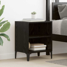 Berkfield Bedside Cabinet Black Oak 40 x 30 x 50 cm Engineered Wood