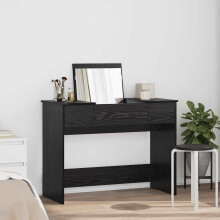 Berkfield Cosmetic Table with Drawer Black Oak 100 x 45 x76 cm
