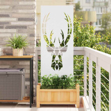 Berkfield Garden Privacy Screen White 50 x 140 cm Cold-rolled steel