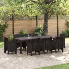 Berkfield Garden Table Brown 250 x 100 x 73 cm Poly Rattan