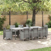 Berkfield Garden Table Light Grey 250 x 100 x 73 cm Poly Rattan