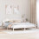 Berkfield Bed Frame with Headboard White 200 x 200 cm Solid Pine Wood 1