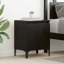 Berkfield Bedside Cabinet Black Oak 40 x 30 x 50 cm Engineered Wood