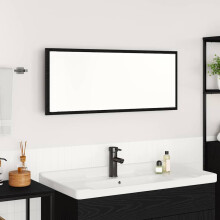 Berkfield Mirror Wall-mounted Black Oak 90 x 8.5 x 37 cm Engineered Wood
