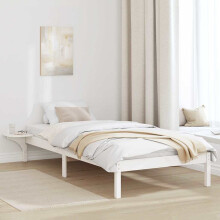 Berkfield Bed Frame White 90 x 190 cm Solid Pine Wood