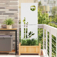 Berkfield Garden Privacy Screen White 50 x 140 cm Cold-rolled steel