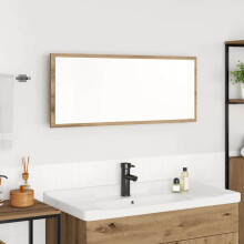 Berkfield Mirror with Mirror Artisan Oak 90 x 8.5 x 37 cm Engineered Wood