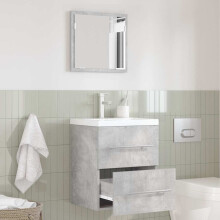 Berkfield Bathroom Furniture Set with Drawer Grey 41 x 38.5 x 48 cm