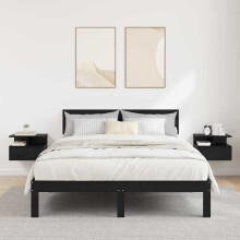 Berkfield Floating Nightstand with Drawer 2 pcs Black Oak 40 x 31 x 28 cm