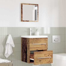 Berkfield Bathroom Furniture Set with Drawer Brown 41 x 38.5 x 48 cm