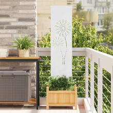 Berkfield Garden Privacy Screen White 32 x 140 cm Cold-rolled steel