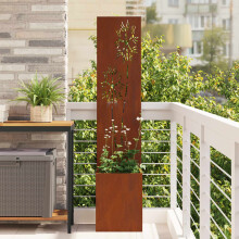 Berkfield Garden Privacy Screen Rusty 32 x 32 x 150 cm Weathering steel