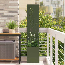 Berkfield Garden Privacy Screen Floral Olive green 32 x 32 x 150 cm