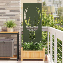 Berkfield Garden Privacy Screen Olive green 50 x 140 cm Cold-rolled steel