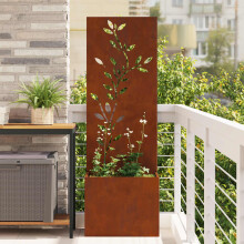 Berkfield Garden Privacy Screen Floral Rusty 50 x 140 cm Weathering steel