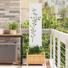 Berkfield Garden Privacy Screen White 32 x 140 cm Cold-rolled steel