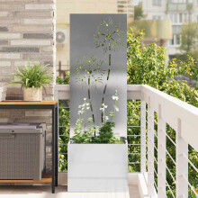 Berkfield Garden Privacy Screen Floral Sliver 50 x 150 cm Stainless steel