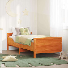 Berkfield Bed Frame with Headboard Wax Brown 80 x 200 cm Engineered Wood
