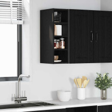 Berkfield Hanging Cabinet Black oak 20 x 29.5 x 60 cm Engineered Wood