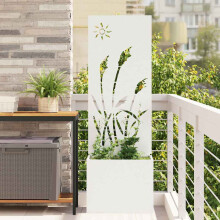 Berkfield Garden Privacy Screen White 50 x 150 cm Cold-rolled steel